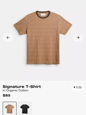 Coach brown signature jacquard short sleeve tee